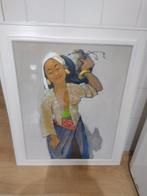 Mooi schilderij  meisje /vrouw kruik dragend, Ophalen