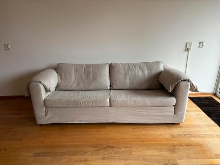 Beige 2,5 zits Linteloo bank, Huis en Inrichting, Banken | Bankstellen, Gebruikt, Rechte bank, Driepersoons, 200 tot 250 cm, 75 tot 100 cm