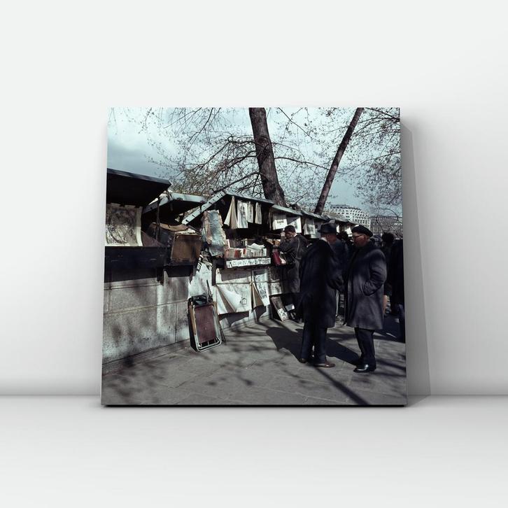Fine art print “Boekenstalletjes langs de Seine, Parijs 1960, Huis en Inrichting, Woonaccessoires | Wanddecoraties, Ophalen of Verzenden