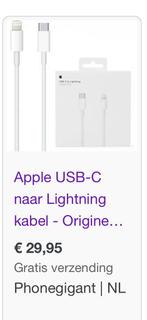 Apple usb-c naar Lightning MKQ42ZM, Verzenden, Zo goed als nieuw, Apple iPhone