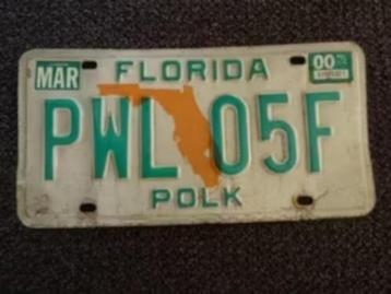 Kentekenplaat licenseplate Florida Polk USA beschikbaar voor biedingen