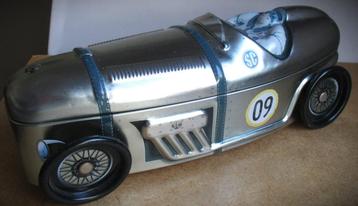 Racewagen~Blikken trommel~Racer~Zilver kleur Blik beschikbaar voor biedingen