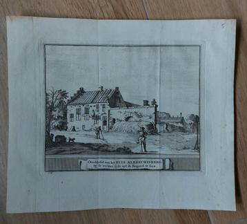 5 / Huis Albrechtsberg te Bloemendaal orginele gravure 1736 beschikbaar voor biedingen