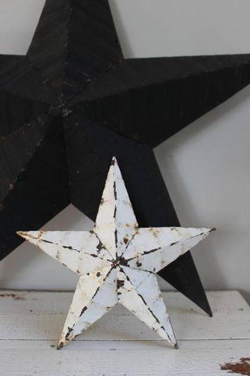 Oude Amish barn star wit 30 cm. *Pronck & Praal* beschikbaar voor biedingen