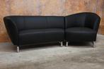 NIEUWbeklede zwarte leren Leolux Pupilla design hoekbank, Huis en Inrichting, Ophalen, 250 tot 300 cm, Leolux, Design