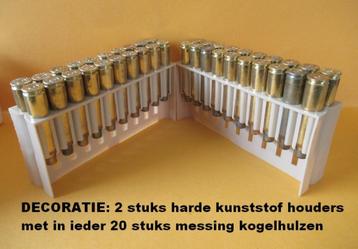 2 houders met 2x 20 stuks ongevaarlijke kogelhulzen, 6.5x55 beschikbaar voor biedingen