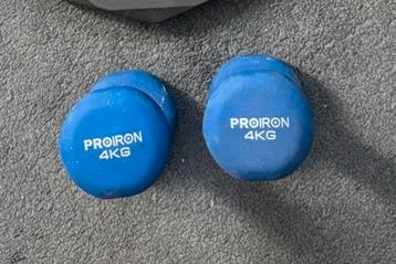 2x 4kg dumbbells beschikbaar voor biedingen