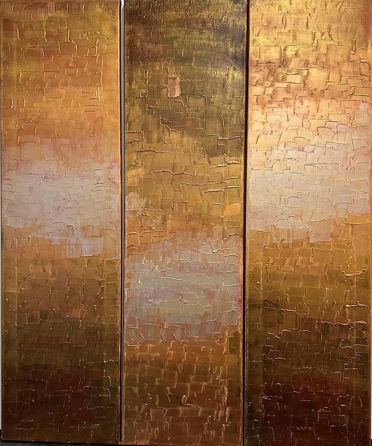 Valera- Drie Luik-  Handgeschilderd- Uniek, Antiek en Kunst, Kunst | Schilderijen | Abstract, Ophalen of Verzenden