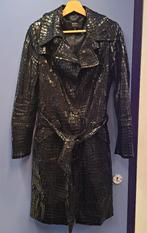 Maura by Claudia Sträter zwart croco trenchcoat mt 38 49825, Maat 38/40 (M), ., Zwart, Ophalen of Verzenden