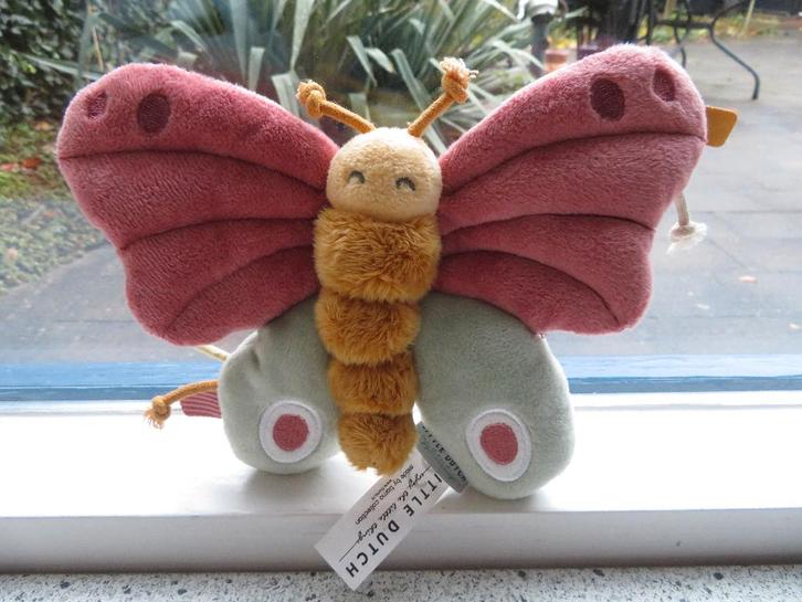Velours Vlinder van Little Dutch merk Tiamo met pieper, Kinderen en Baby's, Speelgoed | Knuffels en Pluche, Zo goed als nieuw