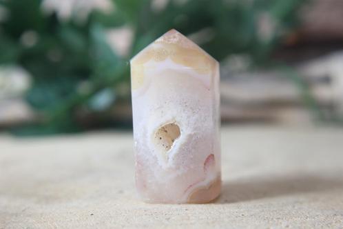 Agaat druzy puntje 0183 mineraal edelsteen, Verzamelen, Mineralen en Fossielen, Mineraal, Ophalen of Verzenden