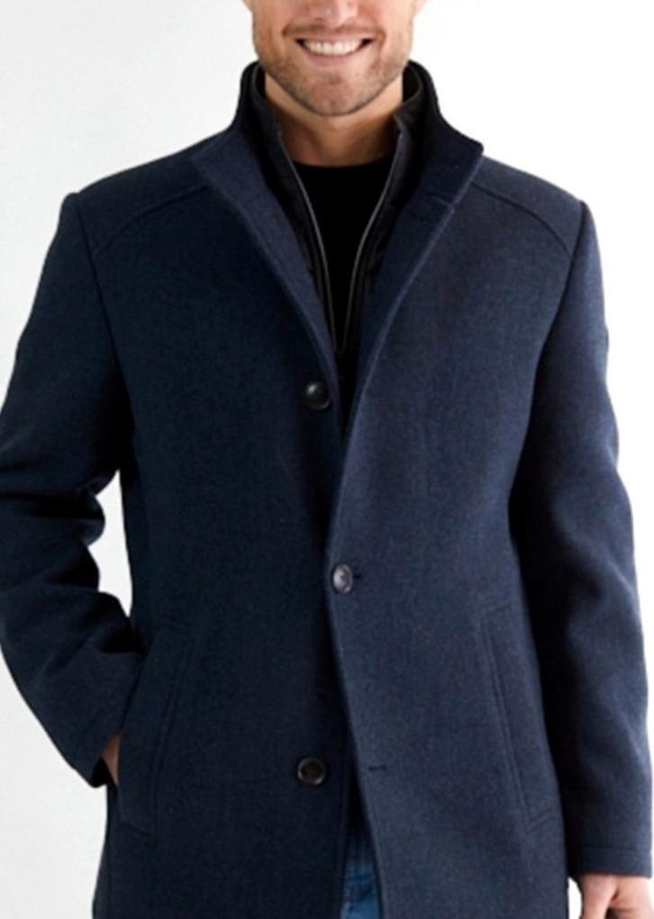 Donders 1860 wollen winterjas XL/54, Kleding | Heren, Jassen | Zomer, Zo goed als nieuw, Maat 56/58 (XL), Blauw, Ophalen of Verzenden