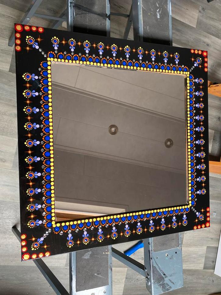 Handgemaakte Spiegel met Uniek Design, Huis en Inrichting, Woonaccessoires | Spiegels, Zo goed als nieuw, Minder dan 50 cm, Minder dan 100 cm