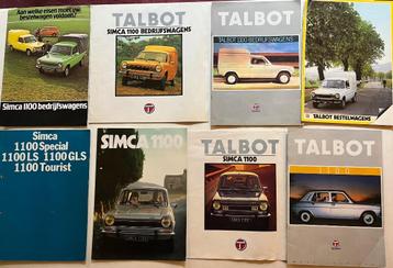 Brochures- Documentatie Simca - Talbot 1100 ,  1976 - 1983