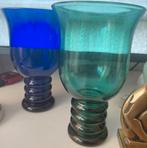 Twee Cris Lanooy Leerdam Bokalen, Ophalen, Overige kleuren, Minder dan 50 cm, Glas