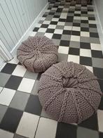 Grijzen poef, Ophalen of Verzenden, Zo goed als nieuw, Rond, Minder dan 50 cm