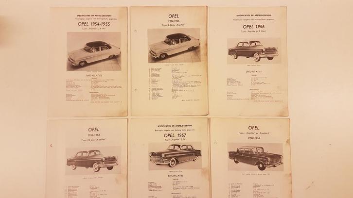 6x OPEL Kapitan Olyslager Kluwer Vraagbaken 1954-1959, Auto diversen, Handleidingen en Instructieboekjes, Ophalen of Verzenden