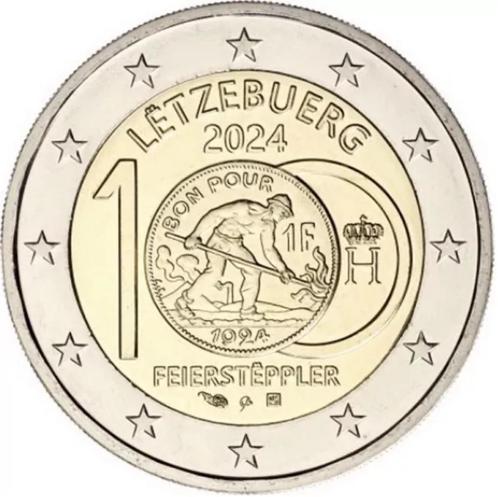 Speciale 2 Euro LUXEMBURG 2024 "Invoering v/d Frankmunten., Postzegels en Munten, Munten | Europa | Euromunten, 2 euro, Luxemburg