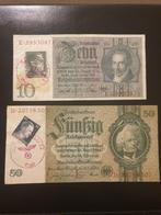 10 en 50 Reichsmark Duitsland  set, Postzegels en Munten, Bankbiljetten | Europa | Niet-Eurobiljetten, Setje, Duitsland, Ophalen of Verzenden