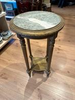 Antiek Lodewijk XVI Bijzettafel met Marmer, Ophalen