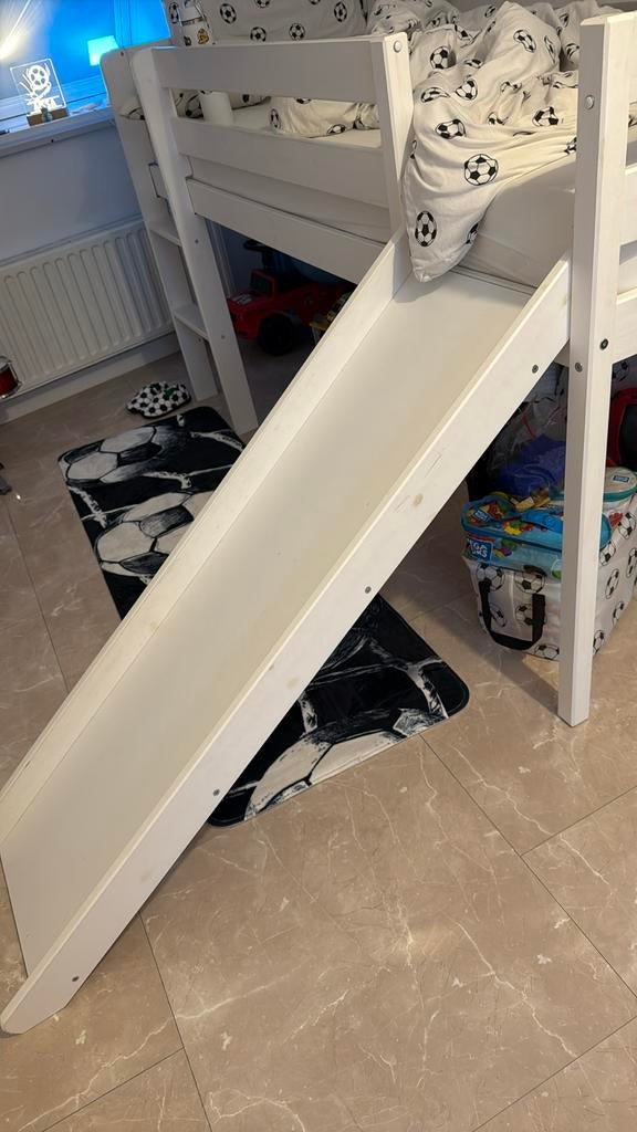 Hoogslaper met glijbaan, Ophalen, 90 cm, Eenpersoons, Zo goed als nieuw