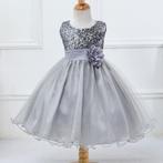 Grijze glitter meisjes jurk prinsessenjurk jurkje kinder, Verzenden, Nieuw, Meisje