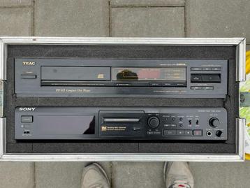 Sony MiniDisc MDS-JE500 + Teac CD speler in Flightcase beschikbaar voor biedingen