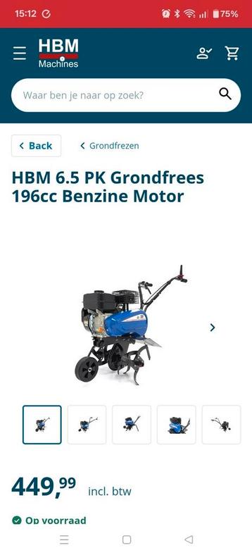 HBM 6.5 PK Grondfrees - Zo goed als nieuw! beschikbaar voor biedingen