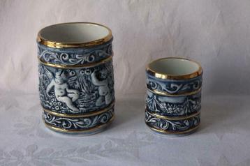 Vintage Capodimonte majolica potjes gemerkt beschikbaar voor biedingen