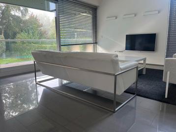 Leoluxe Designbank Wit Leer beschikbaar voor biedingen