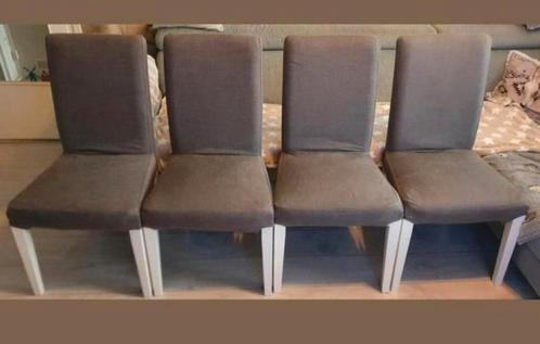 stoelen netjes was&verwisselbare hoezen 4 v €65 &1 kast €99, Huis en Inrichting, Stoelen, Gebruikt, Vier, Hout, Stof, Ophalen
