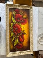 Grote schilderij met rode bloemen, Antiek en Kunst, Kunst | Schilderijen | Klassiek, Ophalen