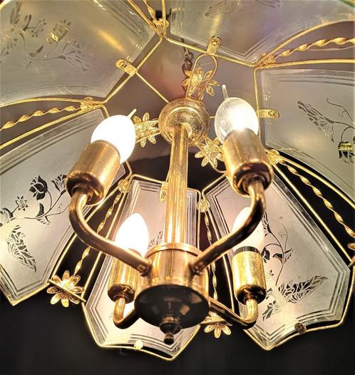Italiaanse hanglamp 60 /70 s -chique  Hollywood Regency look, Huis en Inrichting, Lampen | Hanglampen, Gebruikt, Minder dan 50 cm