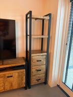 Newhaven Boekenkast Mangohout 200cm - Industrieel, Huis en Inrichting, Kasten | Boekenkasten, Ophalen, 200 cm of meer, 150 tot 200 cm