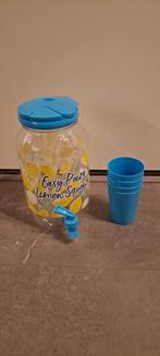 Drankdispenser met kraan en bekers, Ophalen, Gebruikt