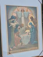 oude religieuze plaat in alu wissellijst, Antiek en Kunst, Kunst | Litho's en Zeefdrukken, Ophalen