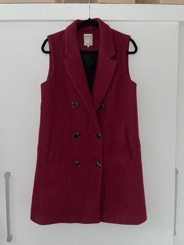 zara dames burgundy oversize lang gilet body mt S beschikbaar voor biedingen