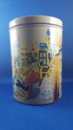 Vintage blik, nostalgische afbeelding Stadsgezicht. 6C10, Verzamelen, Blikken, Ophalen of Verzenden, Gebruikt, Koek(jes)