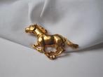 Broche paard goudkleurig 5.9x3.5 cm, Verzenden, Zo goed als nieuw, Goud, Overige materialen
