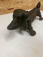 Vintage metalen Teckel Boekensteun, Antiek en Kunst, Ophalen of Verzenden