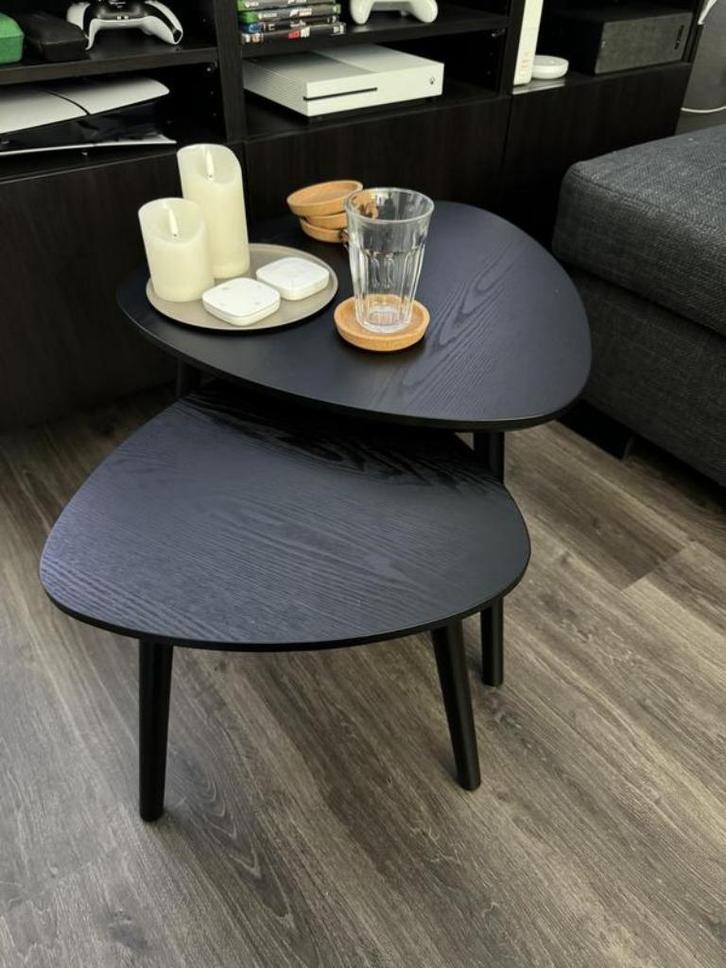 Bijzettafel tafel zwart 1x - Leen Bakker nieuw- 39,5x40x40, Huis en Inrichting, Tafels | Bijzettafels, Nieuw, Rond, 45 tot 60 cm