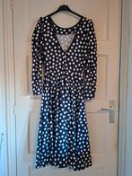 Retro zwarte jurk met witte bollen maat S (45.), Anneonline, Steenbergen, Shop@wesell4u.nl, Zwart