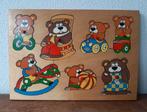 Vintage houten puzzel Spelende Beren