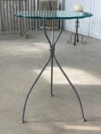 glazen design bijzettafel brutalist vintage geslepen 1990, Ophalen