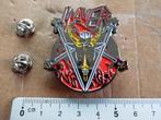 Slayer vrij mooie shaped metal pin badge speld 5x5.5 cm no2, Nieuw, Overige typen, Verzenden
