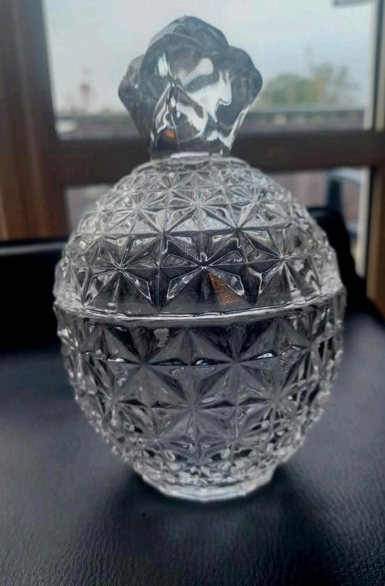 Kristallen Bonbonschaal met Deksel Art Deco Nieuwstaat, Antiek en Kunst, Antiek | Glas en Kristal, Ophalen of Verzenden