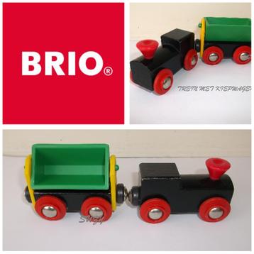 Vintage 1990's Brio Houten Trein met Kiepwagon beschikbaar voor biedingen