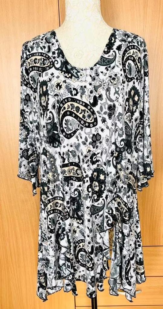 Magna Paisley tuniek maat 46/48 [vj], Kleding | Dames, Blouses en Tunieken, Zo goed als nieuw, Maat 46/48 (XL) of groter, Grijs