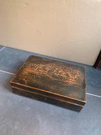 Opbergkist met slot, Antiek en Kunst, Curiosa en Brocante, Ophalen of Verzenden