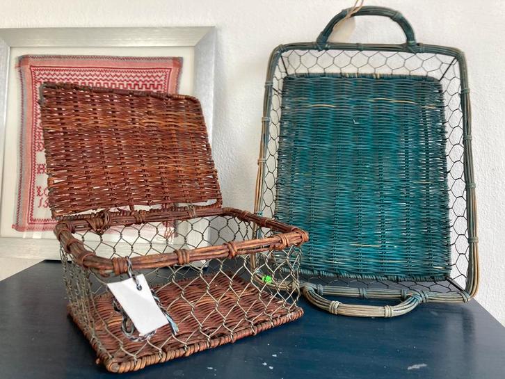 Rieten mandjes uit Frankrijk, Antiek en Kunst, Curiosa en Brocante, Ophalen of Verzenden